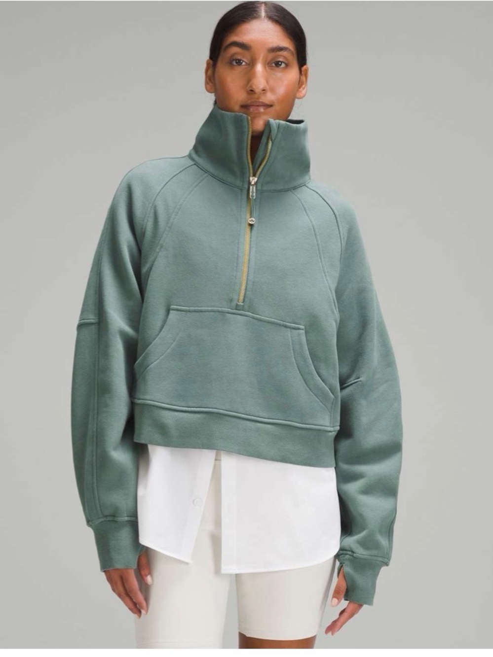 Lululemon Scuba Oversized Funnel Neck Half Zip
Medium Forest